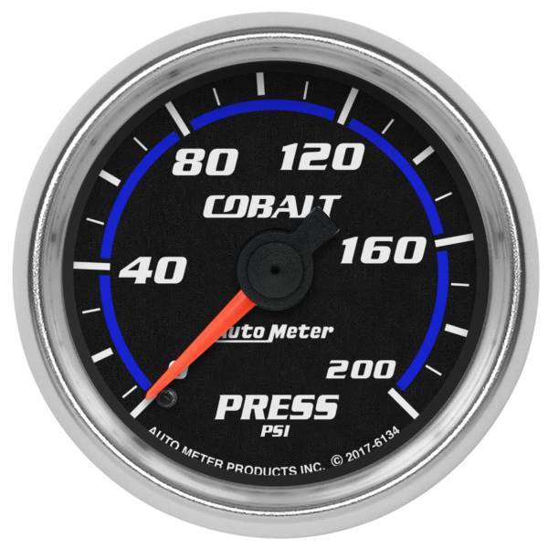 Autometer - AutoMeter GAUGE PRESSURE 2 1/16in. 200PSI MECHANICAL COBALT - 6134