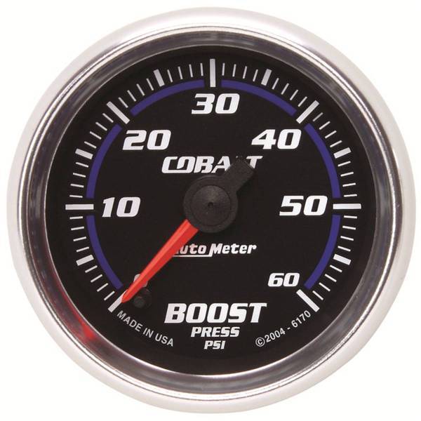 Autometer - AutoMeter GAUGE BOOST 2 1/16in. 60PSI DIGITAL STEPPER MOTOR COBALT - 6170