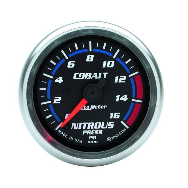 Autometer - AutoMeter GAUGE NITROUS PRESSURE 2 1/16in. 1600PSI DIGITAL STEPPER MOTOR COBALT - 6174