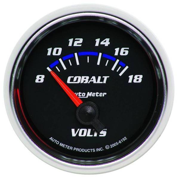 Autometer - AutoMeter GAUGE VOLTMETER 2 1/16in. 18V ELECTRIC COBALT - 6192