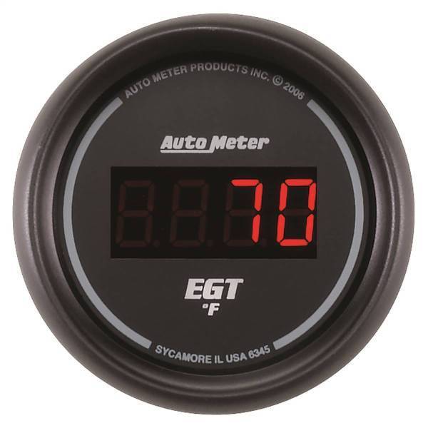 Autometer - AutoMeter GAUGE PYROMETER (EGT) 2 1/16in. 1600deg.F DIGITAL BLACK DIAL W/RED LED - 6345