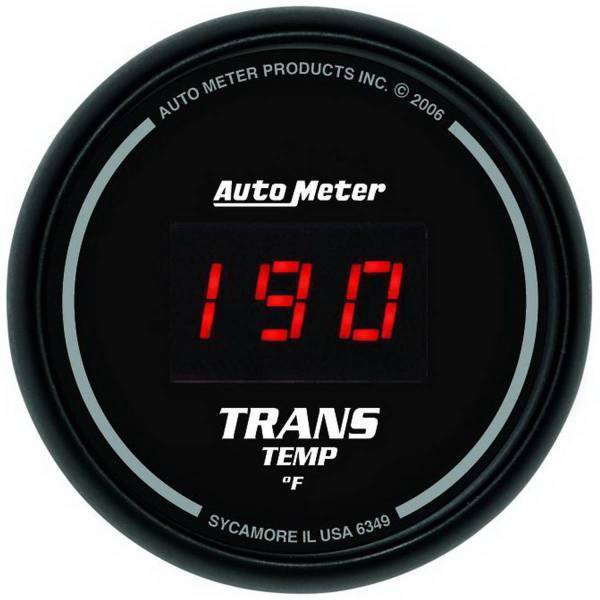 Autometer - AutoMeter GAUGE TRANS TEMP 2 1/16in. 340deg.F DIGITAL BLACK DIAL W/RED LED - 6349