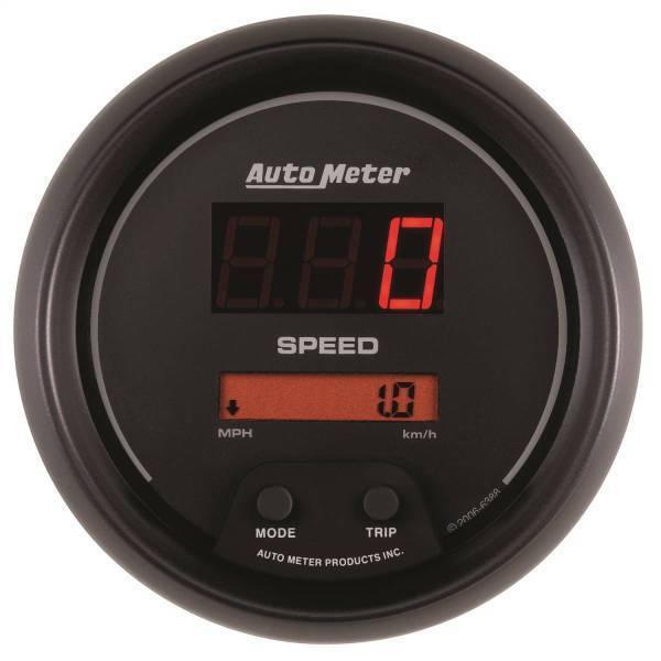 Autometer - AutoMeter GAUGE SPEEDO 3 3/8in. 260MPH/260KM/H ELEC PROGRAM DIGITAL BLACK W/RED LED - 6388