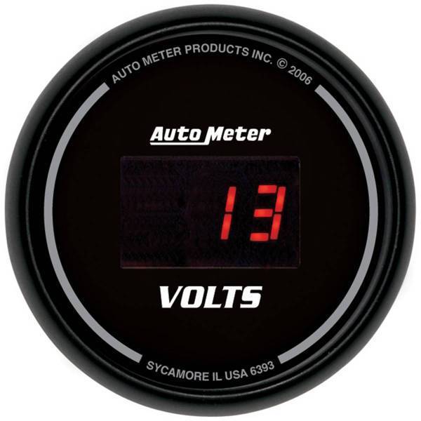 Autometer - AutoMeter GAUGE VOLTMETER 2 1/16in. 18V DIGITAL BLACK DIAL W/RED LED - 6393