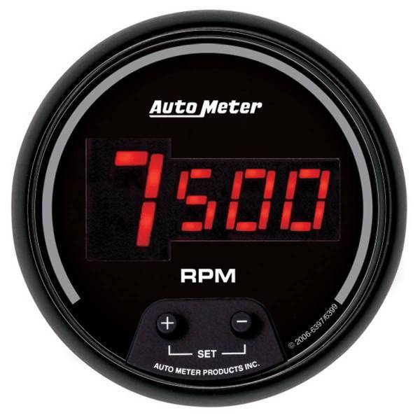 Autometer - AutoMeter GAUGE TACH 3 3/8in. 10K RPM IN-DASH DIGITAL BLACK DIAL W/RED LED - 6397