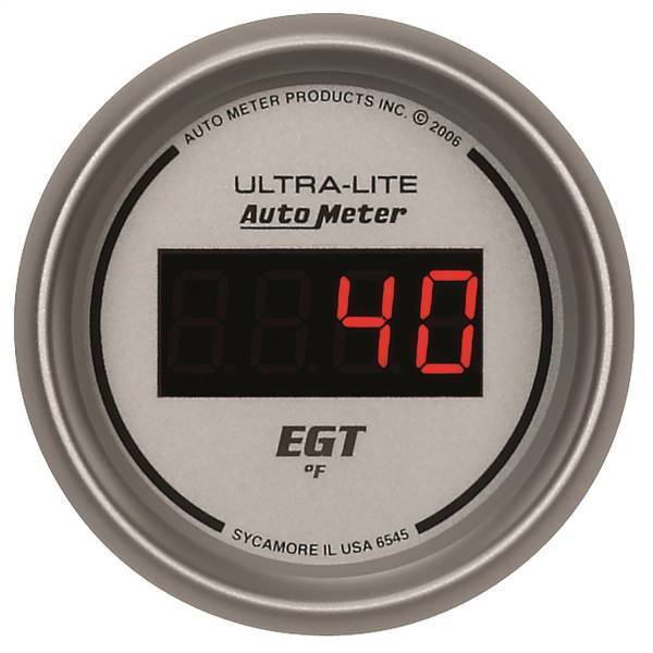 Autometer - AutoMeter GAUGE PYROMETER (EGT) 2 1/16in. 1600deg.F DIGITAL SILVER DIAL W/RED LED - 6545