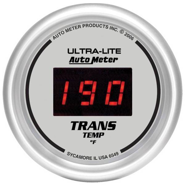 Autometer - AutoMeter GAUGE TRANS TEMP 2 1/16in. 340deg.F DIGITAL SILVER DIAL W/RED LED - 6549