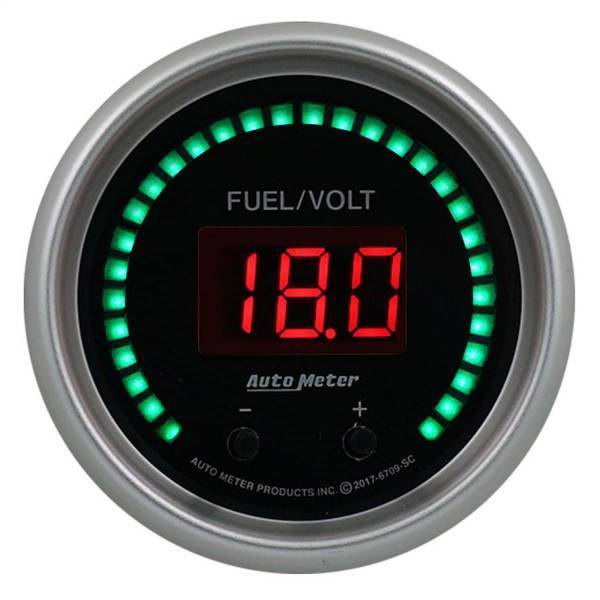 Autometer - AutoMeter GAUGE FUEL/VOLT 2 1/16in. TWO CHANNEL SELECTABLE SPORT-COMP ELITE DIGITAL - 6709-SC