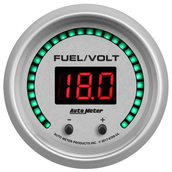 Autometer - AutoMeter GAUGE FUEL/VOLT 2 1/16in. TWO CHANNEL SELECTABLE ULTRA-LITE ELITE DIGITAL - 6709-UL