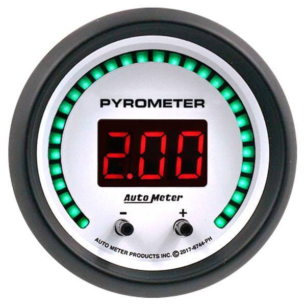 Autometer - AutoMeter GAUGE PYROMETER 2 1/16in. TWO CHANNEL SELECTABLE PHANTOM ELITE DIGITAL - 6744-PH