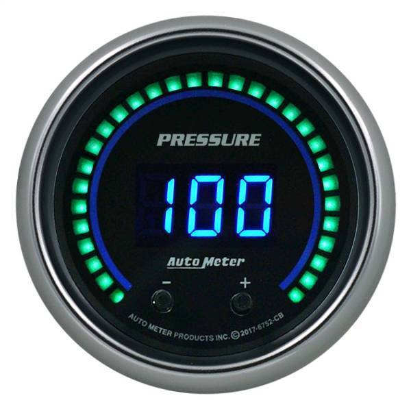 Autometer - AutoMeter GAUGE PRESSURE 2 1/16in. TWO CHANNEL SELECTABLE COBALT ELITE DIGITAL - 6752-CB