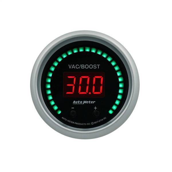 Autometer - AutoMeter GAUGE VAC/BOOST 2 1/16in. TWO CHANNEL SELECTABLE SPORT-COMP ELITE DIGITAL - 6758-SC