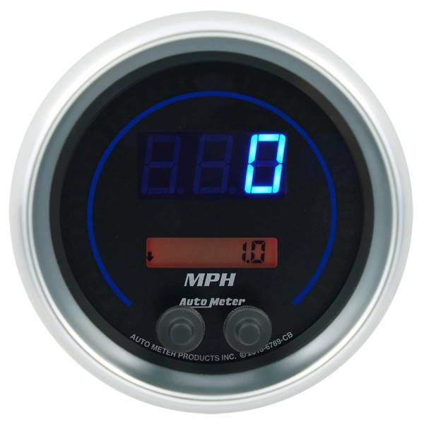 Autometer - AutoMeter GAUGE SPEEDO 3 3/8in. 260 MPH/260 KM/H ELEC PROGRAM COBALT ELITE DIGITAL - 6789-CB