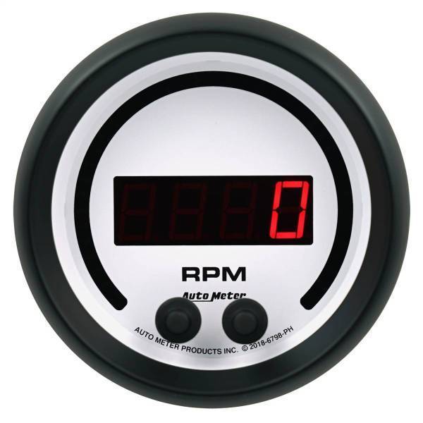 Autometer - AutoMeter GAUGE TACHOMETER 3 3/8in. 16K RPM IN-DASH PHANTOM ELITE DIGITAL - 6798-PH