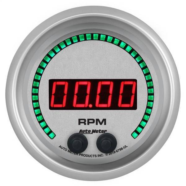 Autometer - AutoMeter GAUGE TACHOMETER 3 3/8in. 16K RPM IN-DASH ULTRA-LITE ELITE DIGITAL - 6798-UL