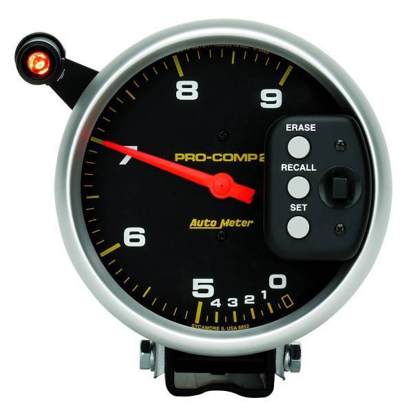 Autometer - AutoMeter GAUGE TACH 5in. 9K RPM PEDESTAL DUAL RANGE W/QUICK LITE/PEAK MEM PRO-COMP - 6852