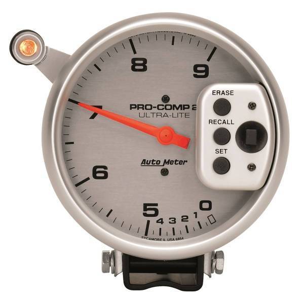 Autometer - AutoMeter GAUGE TACH 5in. 9K RPM PEDESTAL W/QUICK LITE DUAL RANGE W/PEAK MEMORY UL - 6854