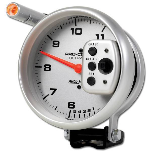 Autometer - AutoMeter GAUGE TACH 5in. 11K RPM PEDESTAL W/QUICK LITE DUAL RANGE W/PEAK MEMORY UL - 6855