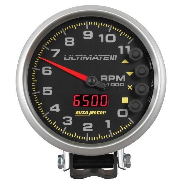 Autometer - AutoMeter GAUGE TACH 5in. 11K RPM PEDESTAL DATALOGGING ULTIMATE III PLAYBACK BLACK - 6888