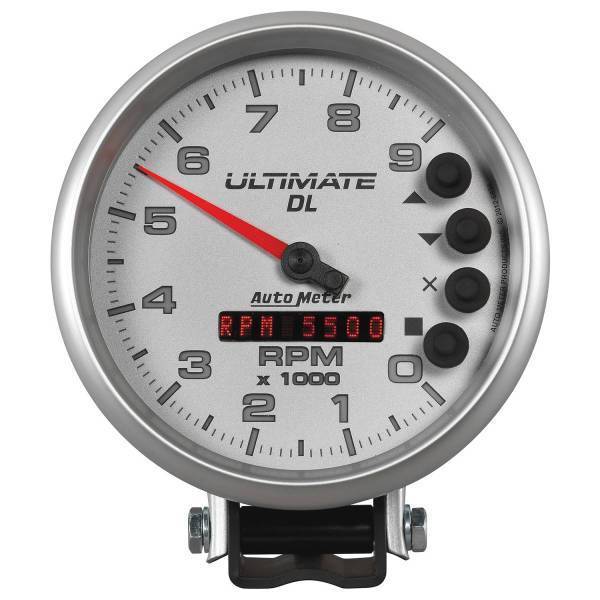 Autometer - AutoMeter GAUGE TACH 5in. 9K RPM PEDESTAL DATALOGGING ULTIMATE DL PLAYBACK SILVER - 6894