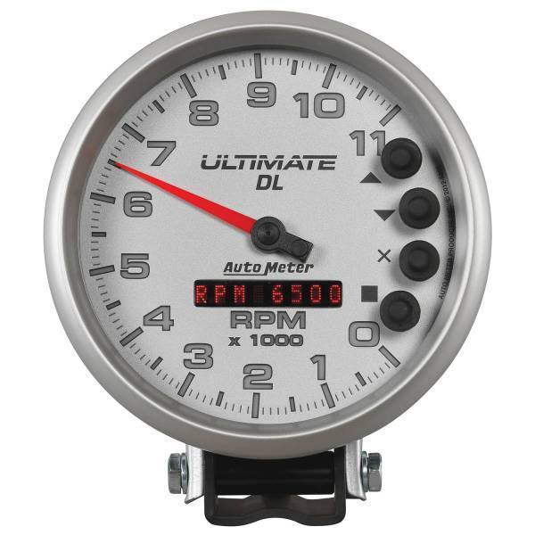 Autometer - AutoMeter GAUGE TACH 5in. 11K RPM PEDESTAL DATALOGGING ULTIMATE DL PLAYBACK SILVER - 6895