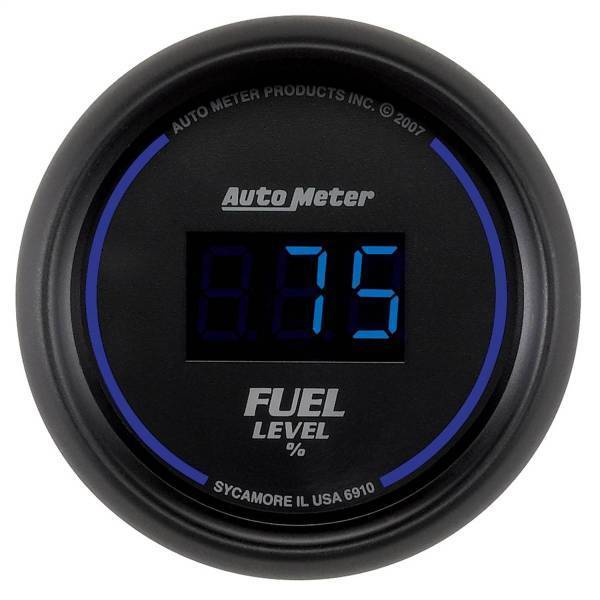 Autometer - AutoMeter GAUGE FUEL LEVEL 2 1/16in. 0-280O PROGRAMMABLE DIGITAL BLACK DIAL W/BLUE LE - 6910