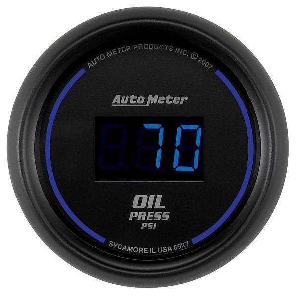 Autometer - AutoMeter GAUGE OIL PRESSURE 2 1/16in. 100PSI DIGITAL BLACK DIAL W/BLUE LED - 6927