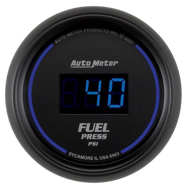 Autometer - AutoMeter GAUGE FUEL PRESSURE 2 1/16in. 100PSI DIGITAL BLACK DIAL W/BLUE LED - 6963
