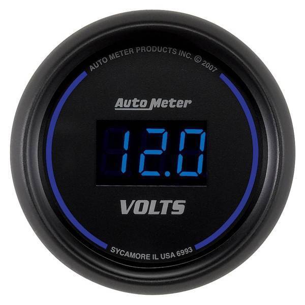 Autometer - AutoMeter GAUGE VOLTMETER 2 1/16in. 18V DIGITAL BLACK DIAL W/BLUE LED - 6993