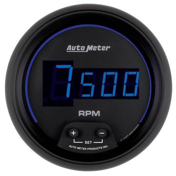 Autometer - AutoMeter GAUGE TACH 3 3/8in. 10K RPM IN-DASH DIGITAL BLACK DIAL W/BLUE LED - 6997