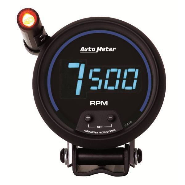 Autometer - AutoMeter GAUGE TACH 3 3/4in. 10K RPM PEDESTAL W/QUICK-LITE DIGITAL BLK W/BLUE LED - 6999