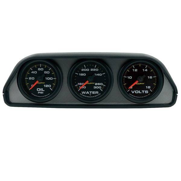 Autometer - AutoMeter GAUGE KIT DASH POD MOUNT OILP/WTMP/VOLT 2-1/16in. 100PSI/300deg.F/18V BLK D - 7060