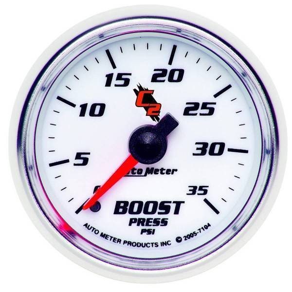 Autometer - AutoMeter GAUGE BOOST 2 1/16in. 35PSI MECHANICAL C2 - 7104