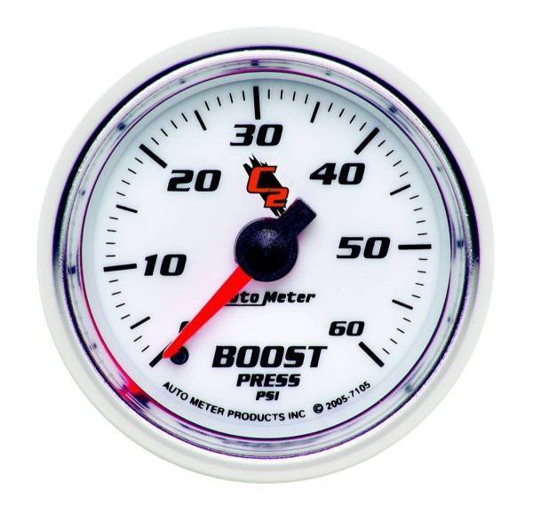 Autometer - AutoMeter GAUGE BOOST 2 1/16in. 60PSI MECHANICAL C2 - 7105