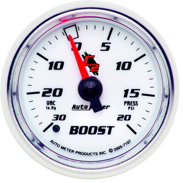 Autometer - AutoMeter GAUGE VAC/BOOST 2 1/16in. 30INHG-20PSI MECHANICAL C2 - 7107