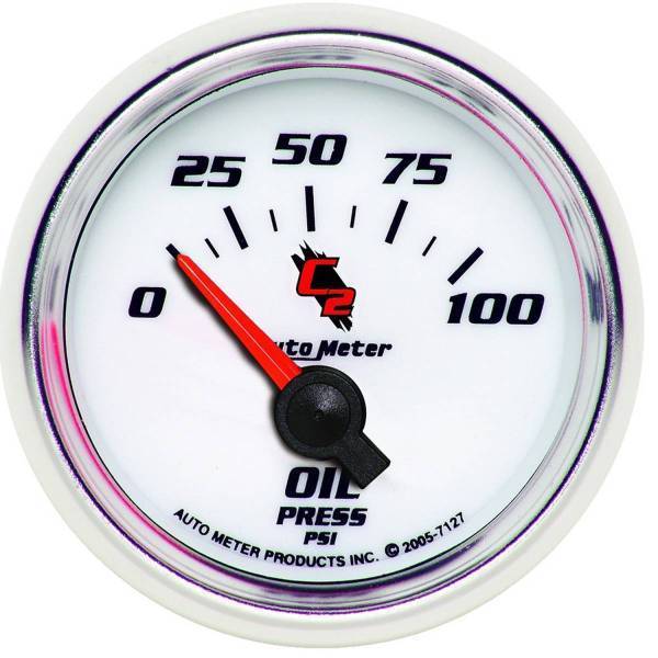 Autometer - AutoMeter GAUGE OIL PRESSURE 2 1/16in. 100PSI ELECTRIC C2 - 7127