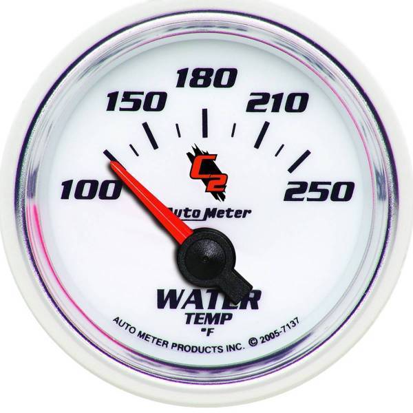 Autometer - AutoMeter GAUGE WATER TEMP 2 1/16in. 100-250deg.F ELECTRIC C2 - 7137