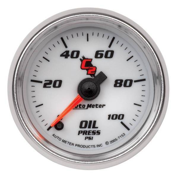 Autometer - AutoMeter GAUGE OIL PRESSURE 2 1/16in. 100PSI DIGITAL STEPPER MOTOR C2 - 7153