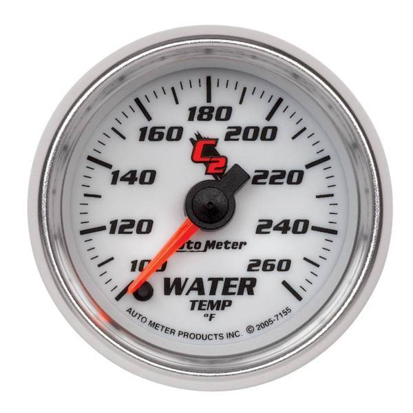 Autometer - AutoMeter GAUGE WATER TEMP 2 1/16in. 100-260deg.F DIGITAL STEPPER MOTOR C2 - 7155