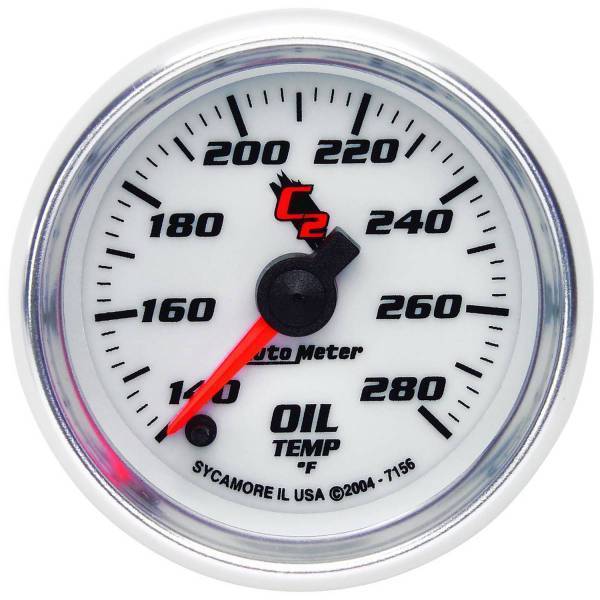 Autometer - AutoMeter GAUGE OIL TEMP 2 1/16in. 140-280deg.F DIGITAL STEPPER MOTOR C2 - 7156