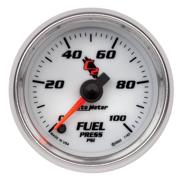 Autometer - AutoMeter GAUGE FUEL PRESSURE 2 1/16in. 100PSI DIGITAL STEPPER MOTOR C2 - 7163