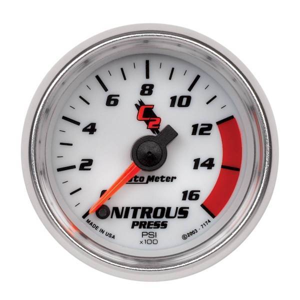 Autometer - AutoMeter GAUGE NITROUS PRESSURE 2 1/16in. 1600PSI DIGITAL STEPPER MOTOR C2 - 7174