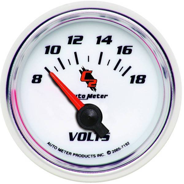 Autometer - AutoMeter GAUGE VOLTMETER 2 1/16in. 18V ELECTRIC C2 - 7192