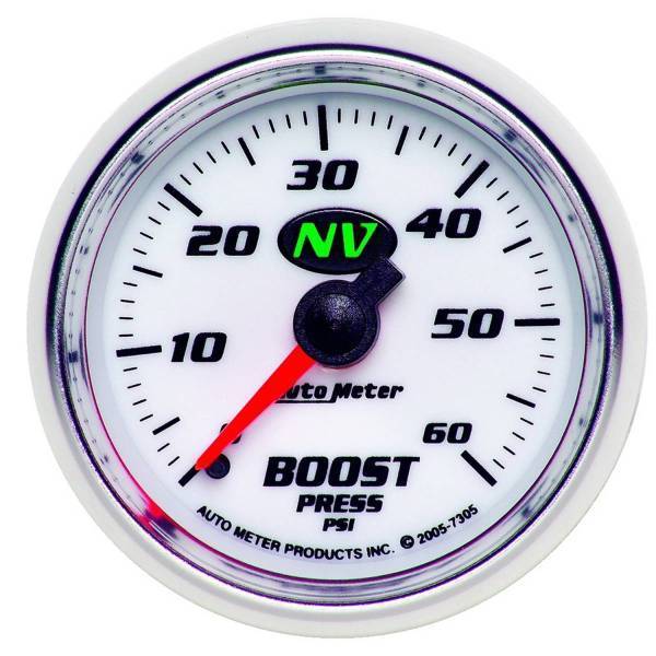 Autometer - AutoMeter GAUGE BOOST 2 1/16in. 60PSI MECHANICAL NV - 7305