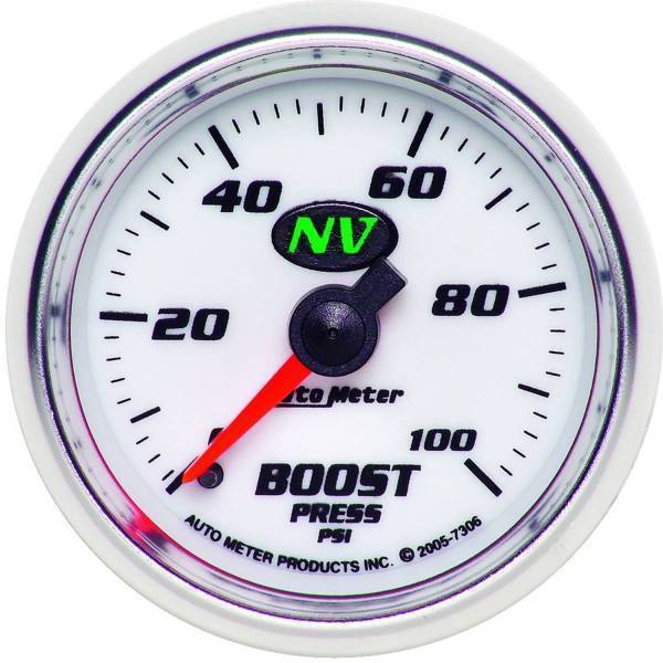 Autometer - AutoMeter GAUGE BOOST 2 1/16in. 100PSI MECHANICAL NV - 7306