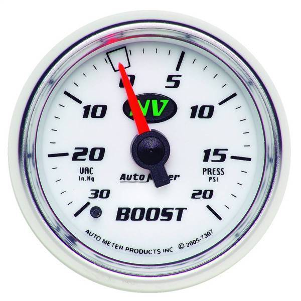 Autometer - AutoMeter GAUGE VAC/BOOST 2 1/16in. 30INHG-20PSI MECHANICAL NV - 7307