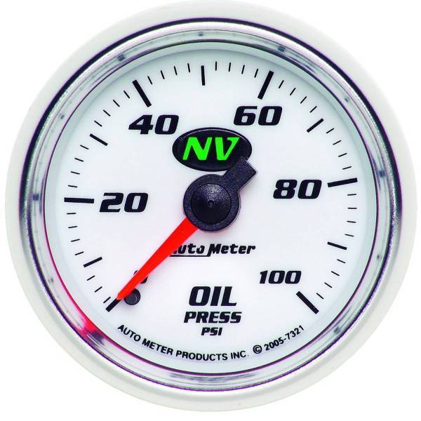 Autometer - AutoMeter GAUGE OIL PRESSURE 2 1/16in. 100PSI MECHANICAL NV - 7321