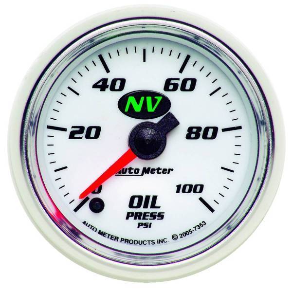Autometer - AutoMeter GAUGE OIL PRESSURE 2 1/16in. 100PSI DIGITAL STEPPER MOTOR NV - 7353