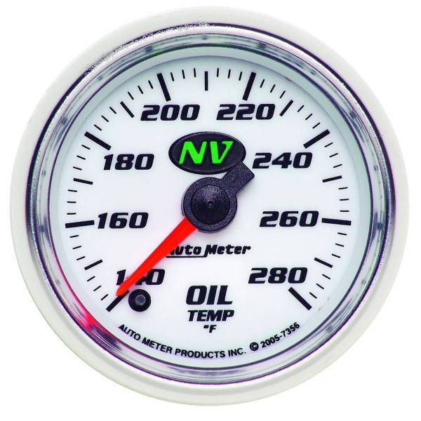 Autometer - AutoMeter GAUGE OIL TEMP 2 1/16in. 140-280deg.F DIGITAL STEPPER MOTOR NV - 7356