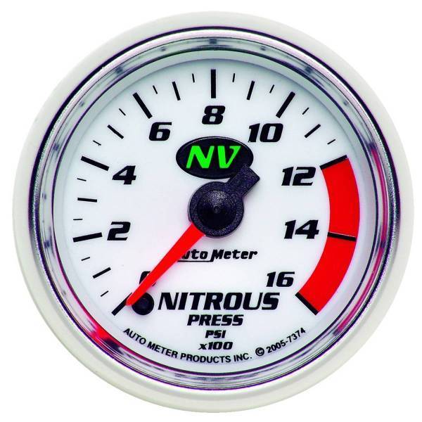 Autometer - AutoMeter GAUGE NITROUS PRESSURE 2 1/16in. 1600PSI DIGITAL STEPPER MOTOR NV - 7374